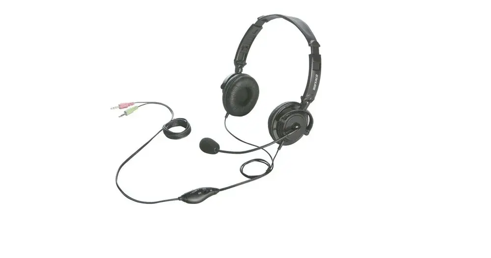 BUFFALO 両耳ヘッドバンド式ヘッドセット 半密閉／ノイズキャンセリングマイク搭載 BSHSH12シリーズ