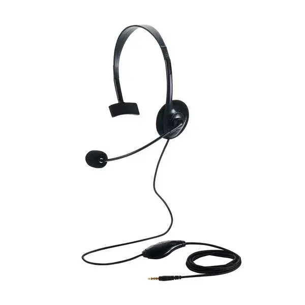 片耳小型有線オーバーヘッドセット φ3.5mm4極ミニプラグ HP14MT