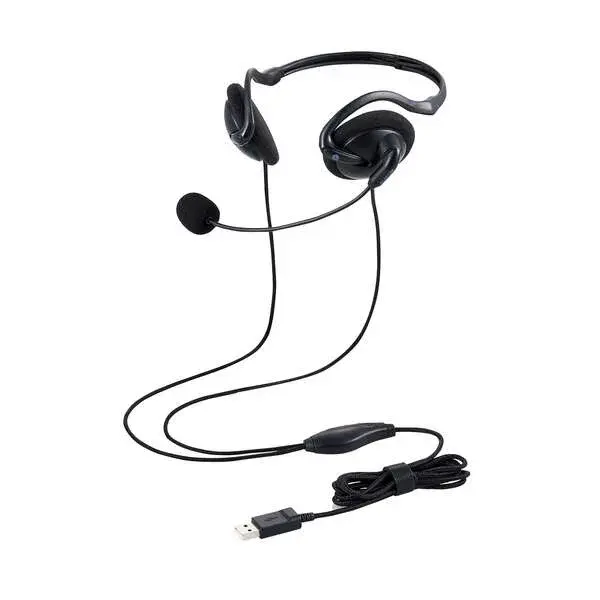 ELECOM 折りたたみ式ネックバンドタイプヘッドセット USB NB06U