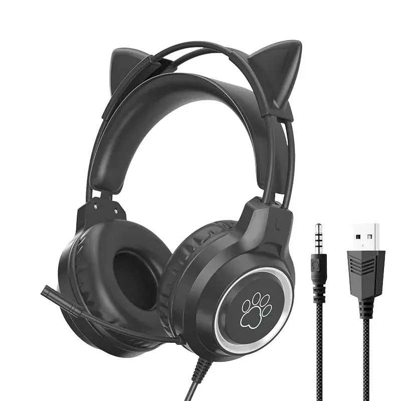 LANGTU G35 Cute Cat Ear Gaming Headset with Microphone