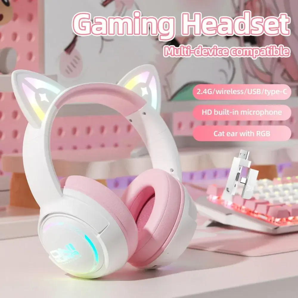 GT838 Gaming Headset Cat Ear with RGB