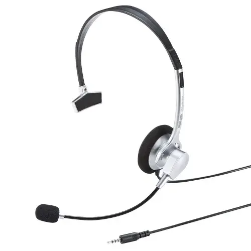 4極対応ヘッドセット（片耳・シルバー） MM-HS402SV