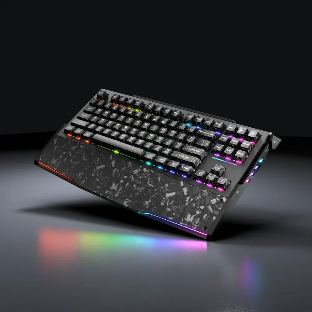 DAREU GT87 Tri-Mode Wireless TMR Magnetic Switch Gaming Keyboard with Carbon Fiber Integrated Wrist Rest