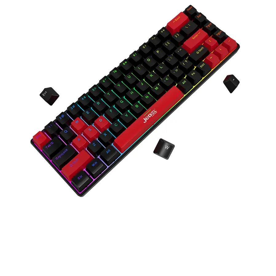 KL-141 68-Key Wired Mechanical Keyboard with Extra Keycaps