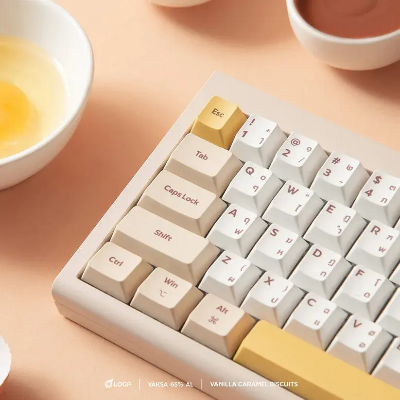 YAKSA 65AL Aluminum Wireless Mechanical Keyboard (Vanilla Caramel Biscuits)