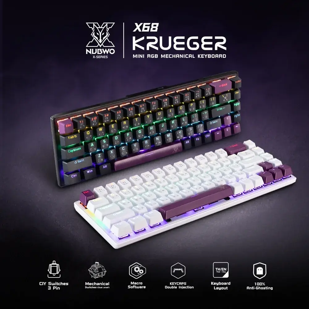 Nubwo X68 KRUEGER Mini RGB Mechanical Keyboard