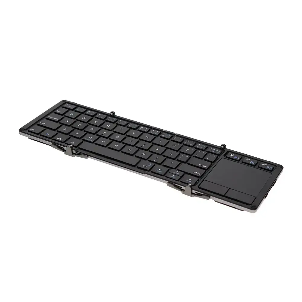 折り畳み式Bluetoothキーボード 英語配列63キー タッチパッド付き OWL-BTKB6301TP-BKGY