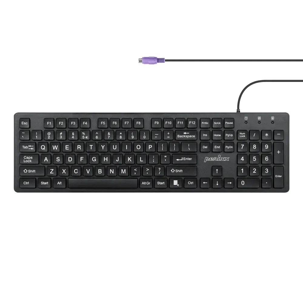 Perixx PERIBOARD-117P PS/2キーボード有線フルサイズ英語配列 PB-117PUS