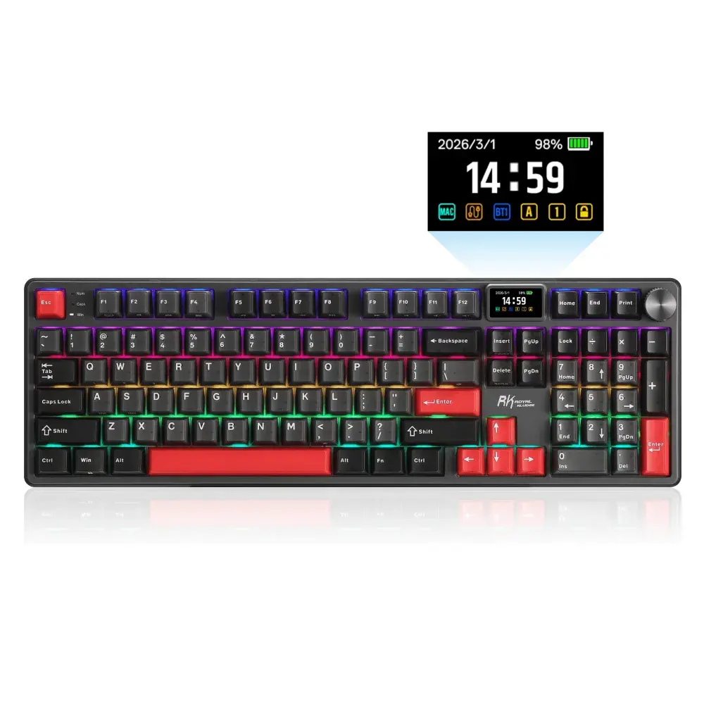 RK ROYAL KLUDGE S104 Wireless Full Size Mechanical Keyboard