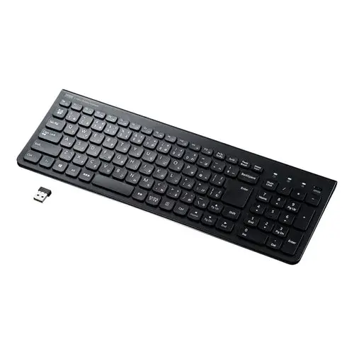 サンワサプライ ワイヤレススリムキーボード（テンキー付き） SKB-WL31BK