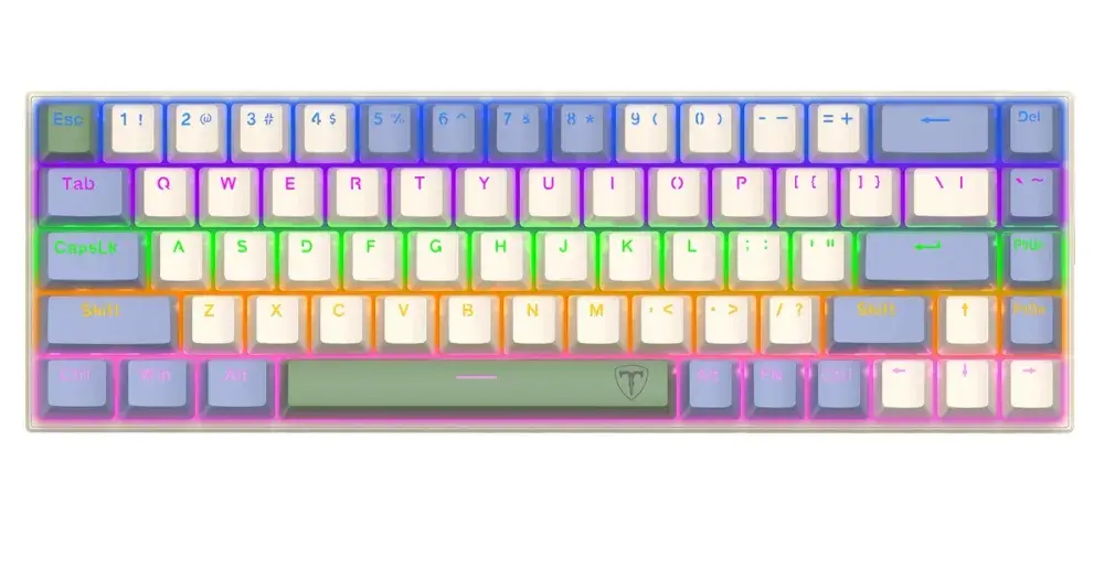 T-Dagger VIATOR T-TGK325 60% Wired Rainbow Mechanical Gaming Keyboard