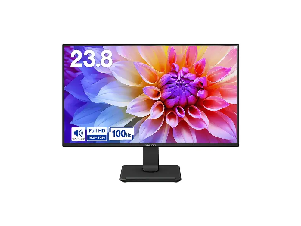 グリーンハウス 23.8型ワイドフルHD対応LED液晶ディスプレイ GH-LCW24U-BK