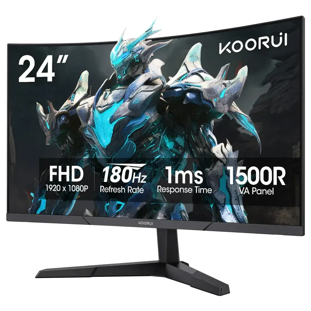 KOORUI 24E6CA 24インチ VA フルHD 180Hz 曲面ゲーミングモニター