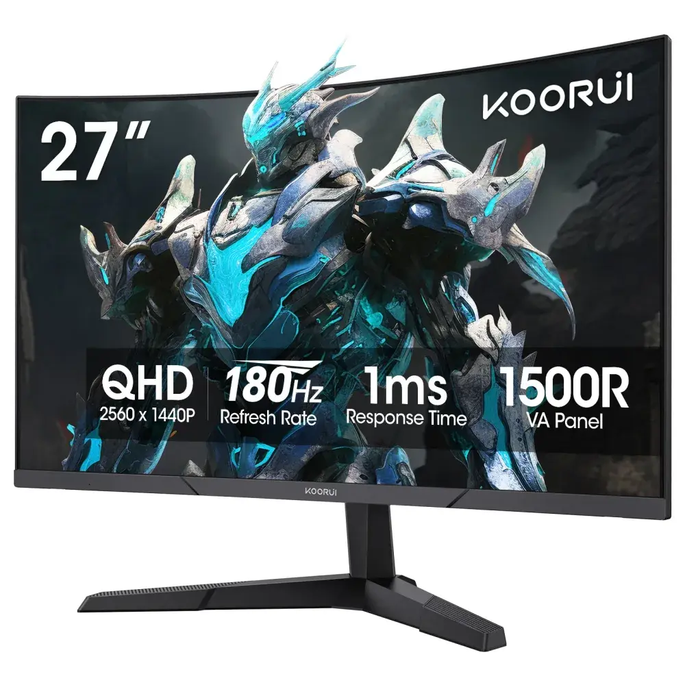 KOORUI 27E6QCA 27インチ VA QHD 180Hz 曲面ゲーミングモニター