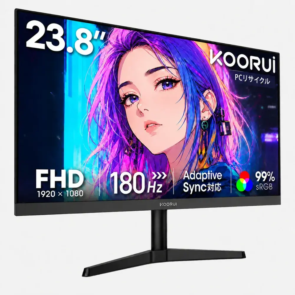KOORUI ゲーミングモニター 24インチ PCモニター 180Hz フルHD VA G2412V