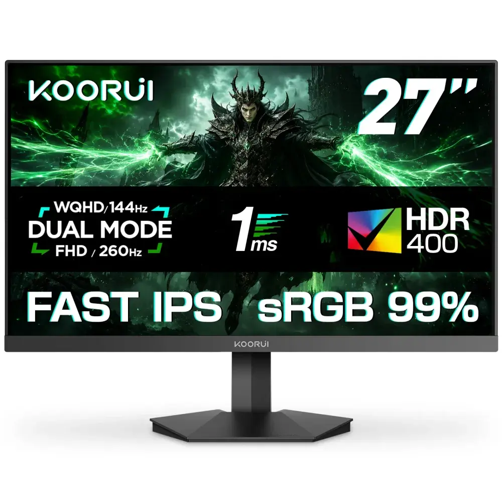 KOORUI ゲーミングモニター 27インチ デュアルモード WQHD/FHD Fast IPS G2721X