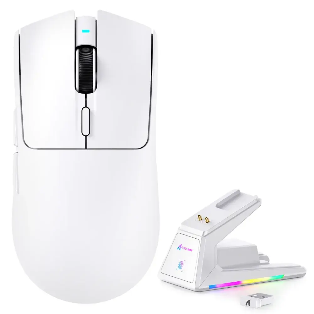 X1 トライモードゲーミングマウス タッチパッドRGB充電ドック PAW3395PROセンサー搭載