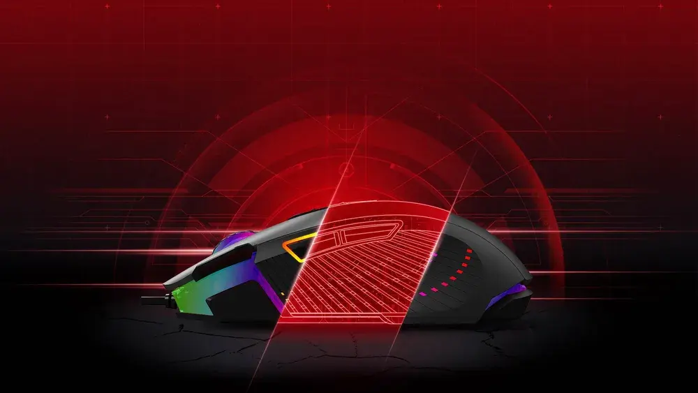 J90s 2-Fire RGB Animation Gaming Mouse