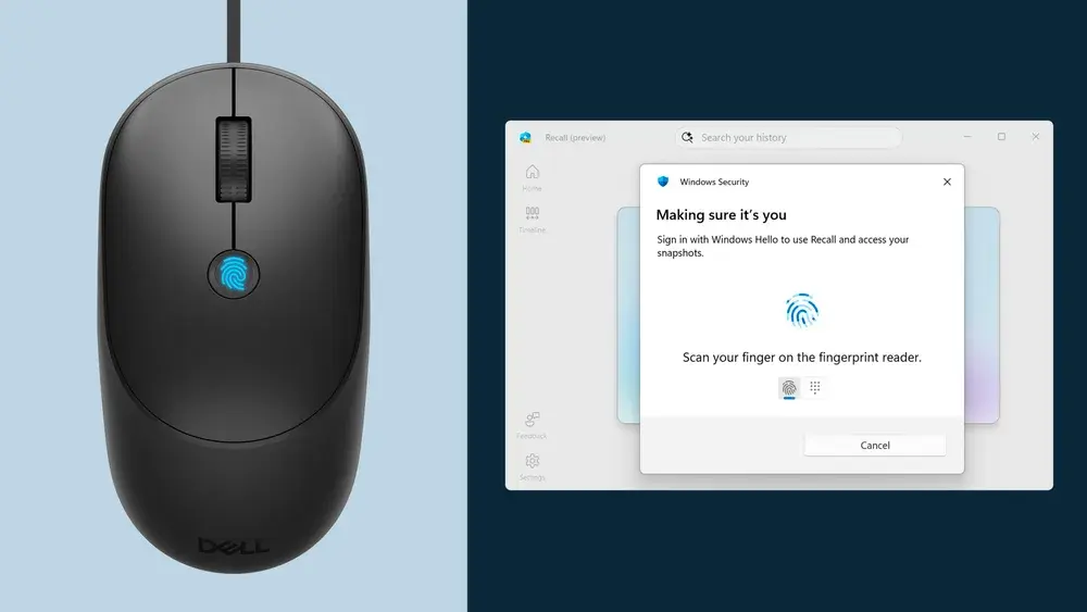 Dell Pro 5 有線指紋認証ESS マウス MS526C