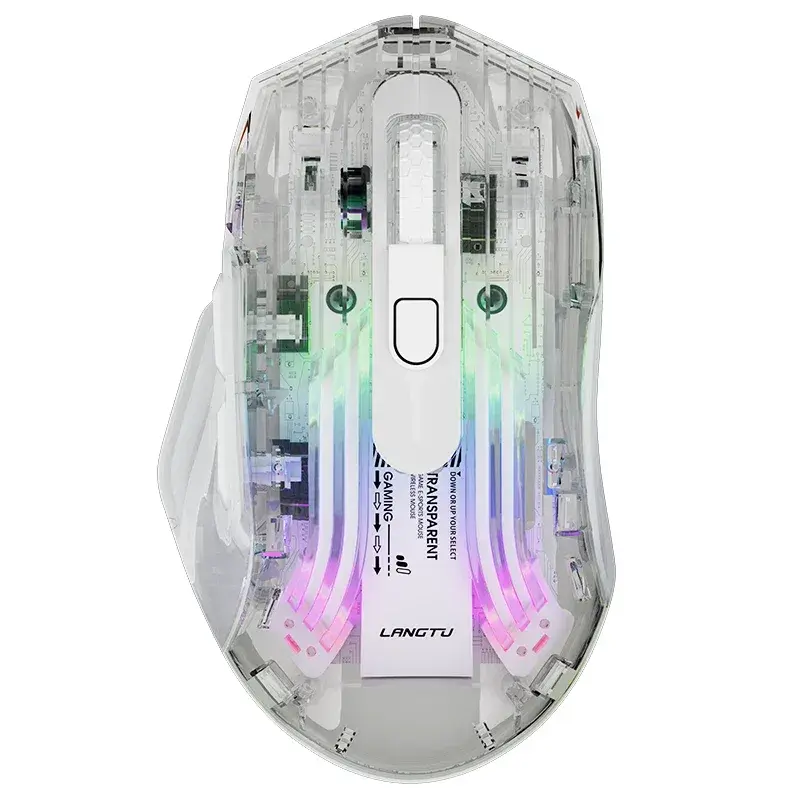 LANGTU G4 Tri-mode Transparent RGB Gaming Mouse