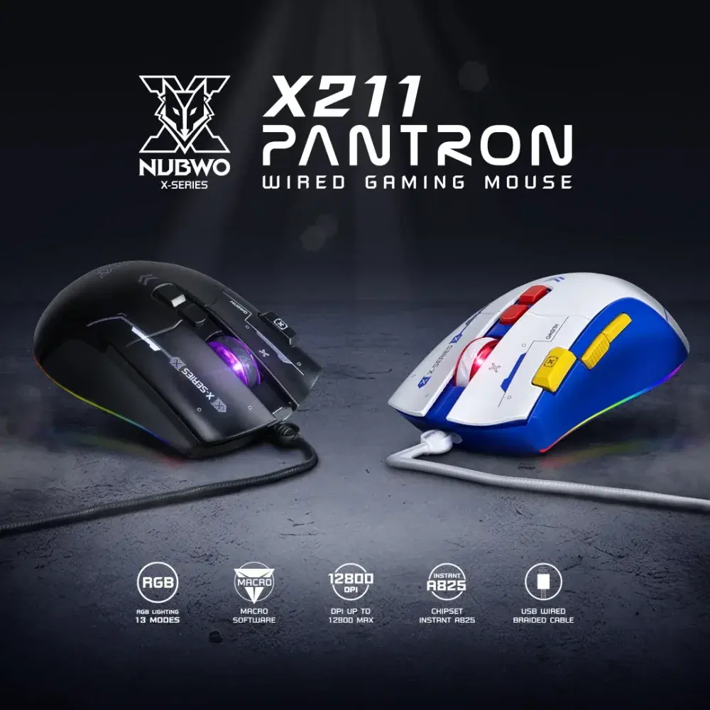 Nubwo X211 PANTRON Wired Gaming Mouse