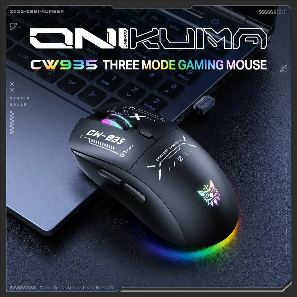 ONIKUMA CW935 Triple-Mode Ergonomic Wireless Gaming Mouse