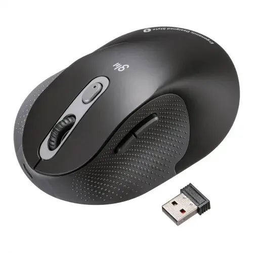 サンワサプライ 静音ワイヤレスエルゴノミクスコンボマウス（2.4GHz＋Bluetooth・Lサイズ） MA-EWBBS528L