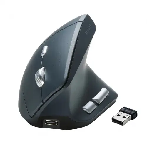 サンワサプライ 軽量静音ワイヤレスエルゴノミクスコンボマウス（充電式・5ボタン） MA-EWBS536