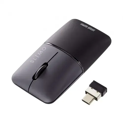 サンワサプライ 静音ワイヤレスブルーLEDマウス SLIMO（充電式・Type-C） MA-WCBS310