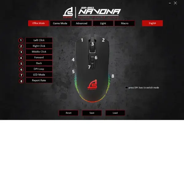 GM-951 V2 NAVONA Wired Gaming Mouse
