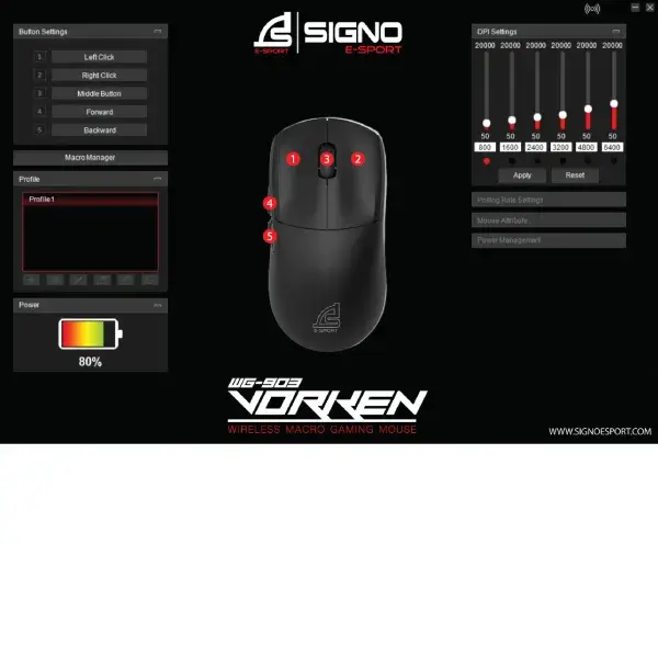 Signo WG-903 VORKEN Wireless Gaming Mouse
